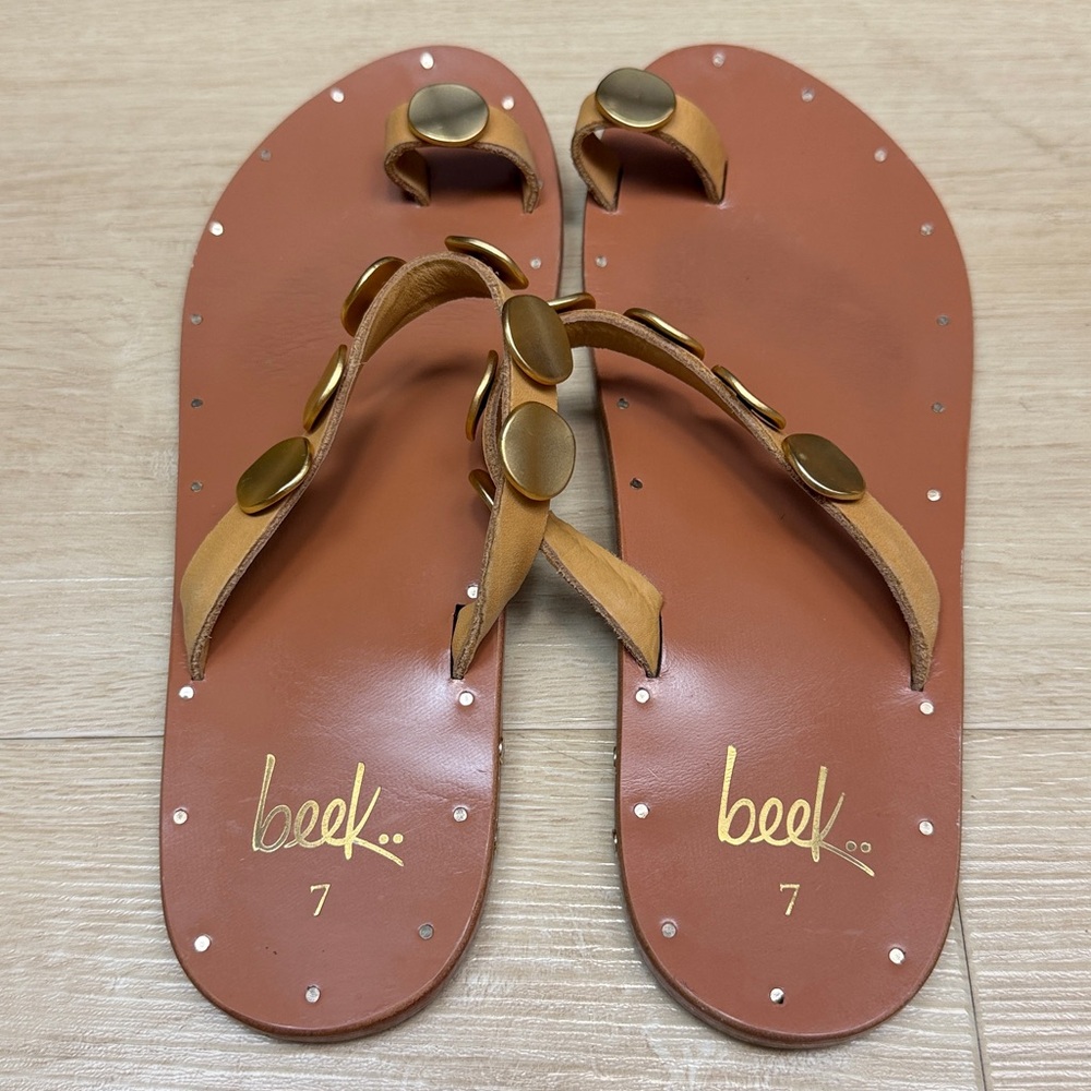 Beek Ruby Slip-On Slide Sandals Open Round Toe Women's Honey, SIZE 7 US - Picture 5 of 7